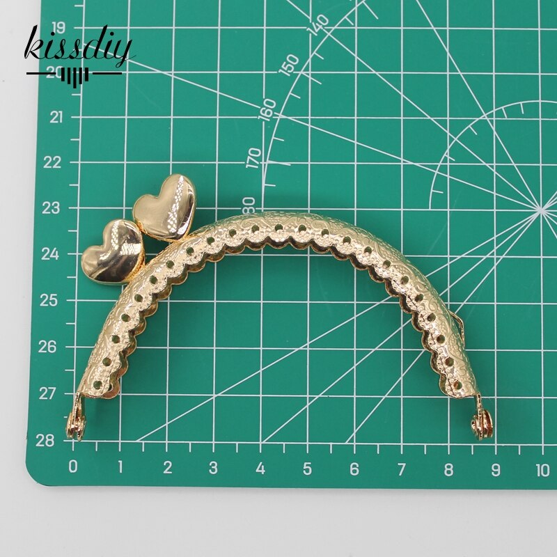 8.5Cm Hart Head Metal Purse Frame Handvat Voor Clutch Bag Coin Kus Sluiting Lock Antiek Brons Diy Tas Accessoire: Licht Goud