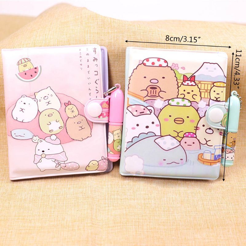 Cute Cartoon Notebook with Ballpoint Pen Journal Diary Planner Notepad School DXAB