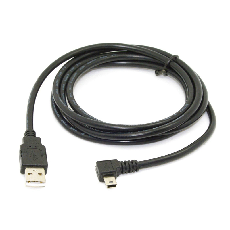 Cable de datos Mini usb 1,8 m Cable Mini USB B Tipo 5 pines macho 90 grados izquierdo acodado a USB 2,0 macho Color negro: Default Title