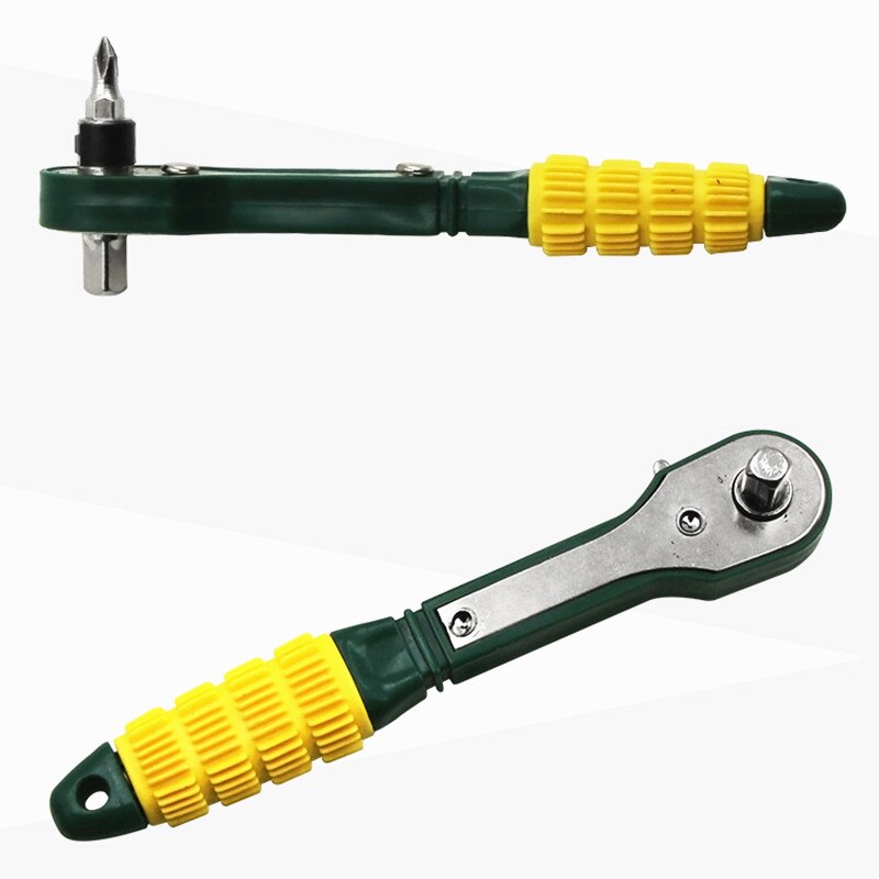 Mini 1/4 Wrench Tools Head Screwdriver Pole 6.35mm Inner Hexagon Ratchet Socket Green Carbon Steel Wrench Home Improvement