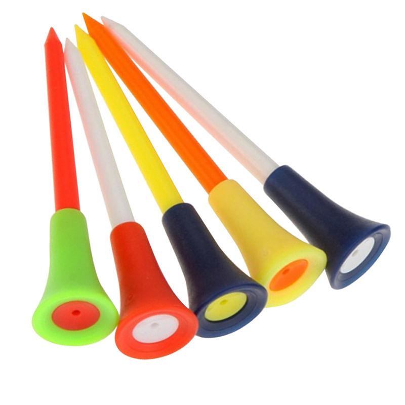 Multi Color Plastic Golf Tees 83mm Durable Rubber Cushion Send Random Tee Golf Top E5H3