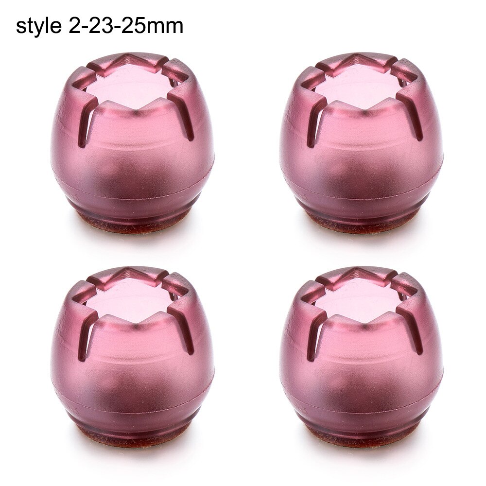 4Stck/einstellen Silikon Sessel Bein Kappen Fuß Pads Möbel Tabelle Abdeckungen Socken umhauen Beschützer runden Unterseite nicht-Unterhose Tassen: Stil 2-23-25mm