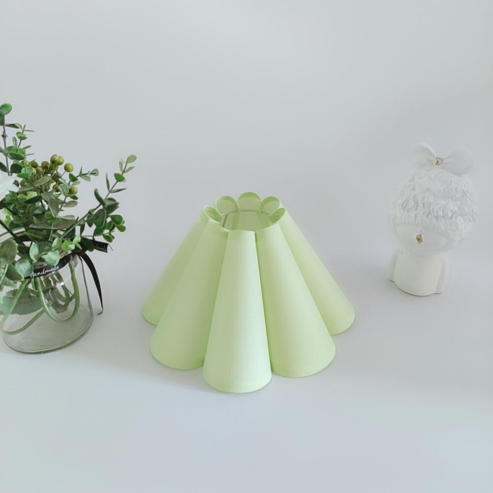 Parmi nous Xianfan – abat-jour en tissu japonais, abat-jour en PVC pour lampes de bureau E14 E27, abat-jour en pétales pour plafonnier: green