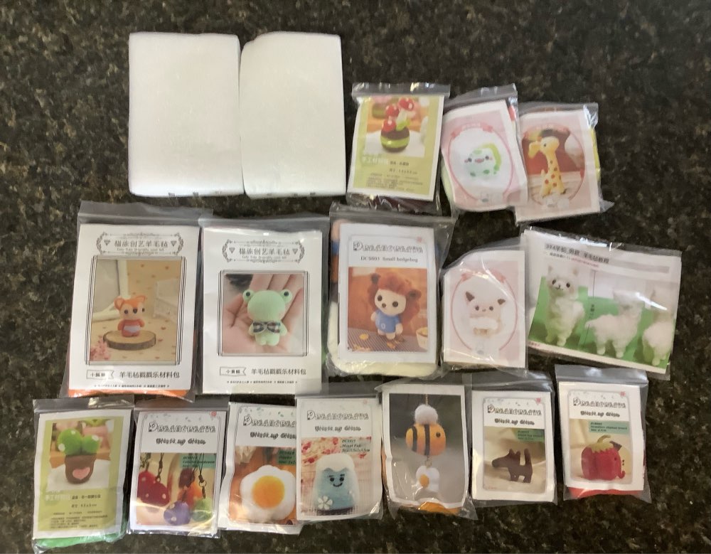 5 sæt/parti tilfældigt mønster uld nålesæt kit uld filt nål filtning vedhæng håndværk needlecraft diy håndlavet