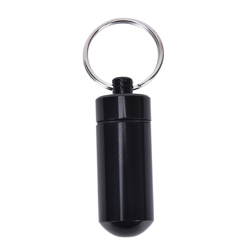 Aluminum Pill Box Capsule Shape Pill Case Keychain Outdoor Pocket Pill Holder Container Delicate Medicine Box 1PCS: Silver