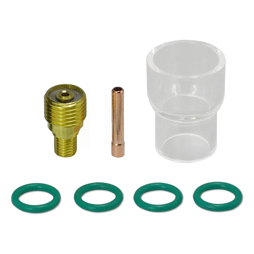 9pcs TIG Gas Lens Collets Body Pyrex Glass Cup TIG Insulators Cup Gaskets，Medium Back Cup Assorted kit TIG Welding Torch: Pyrex Cup 12  7pcs