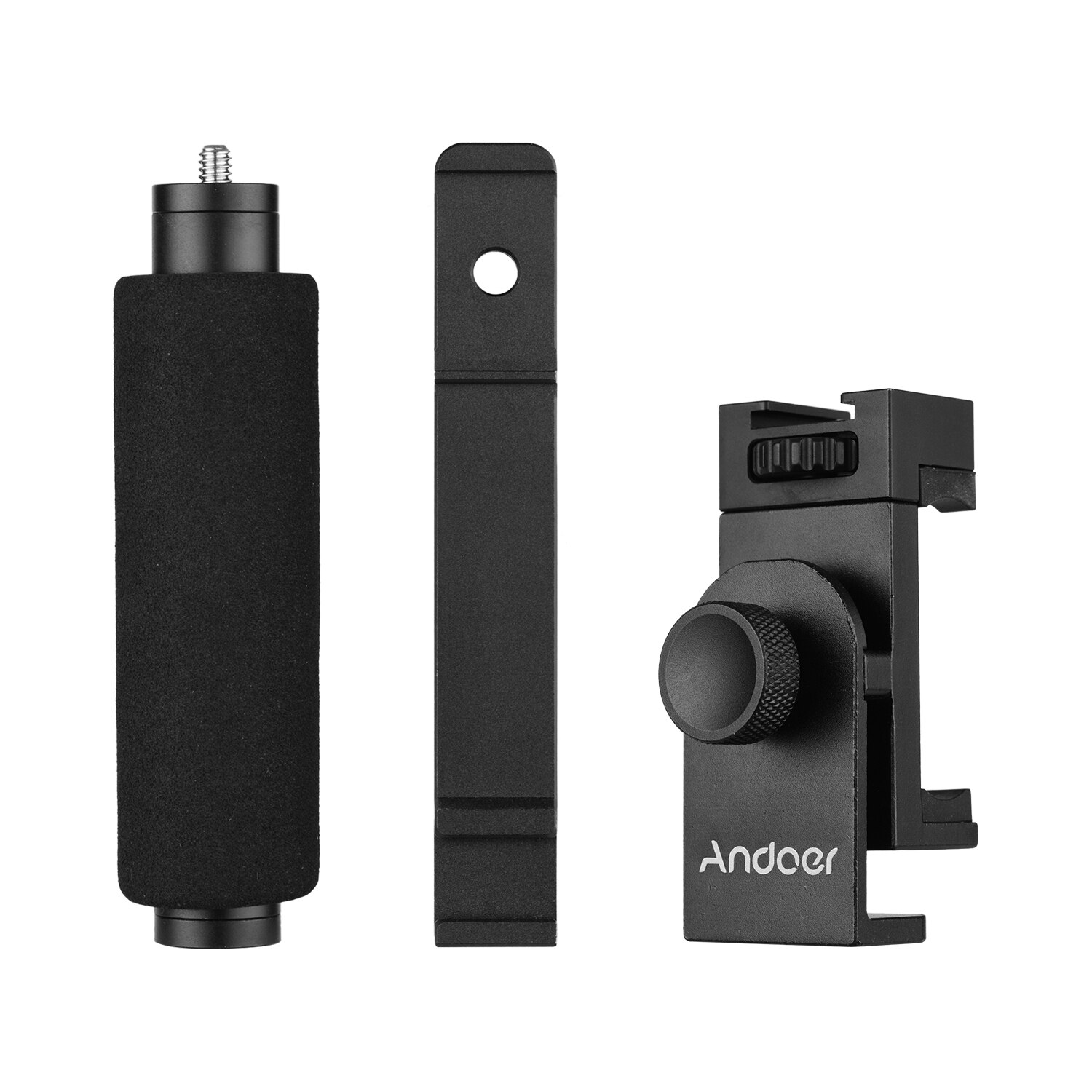 Andoer Smartphone Vlogging Hand Grip Mobile Phone Video Recording Holder Handle Stabilizer Cellphone Clamp With 1/4" screw