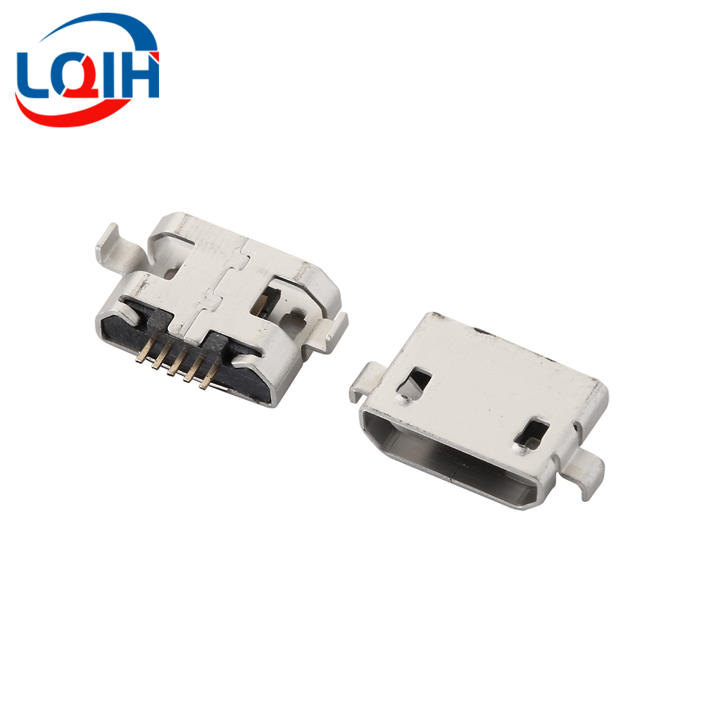 Conector Micro USB 2 de 5 pines, conector hembra DIP SMD para teléfono, tabletas, altavoces, etc., puerto de carga, enchufe de alimentación v8, 10 Uds.: Beige