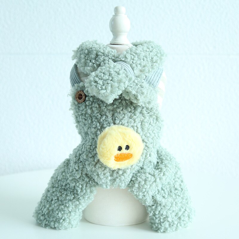 Duck Scarf Fruit Green Dog Pajama Jumpsuits Sweatshirt Pet Dog Clothes Winter Warm Cotton Cat Hoodies Clothing For Dogs Puppy: Blue / XL