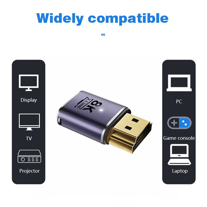 Nnbili hdmi 2.1 kabeladapter han-til-hun konverter splitter understøtter 4k @ 120hz 8k @ 60hz lige hdmi-kompatibel forlænger pc