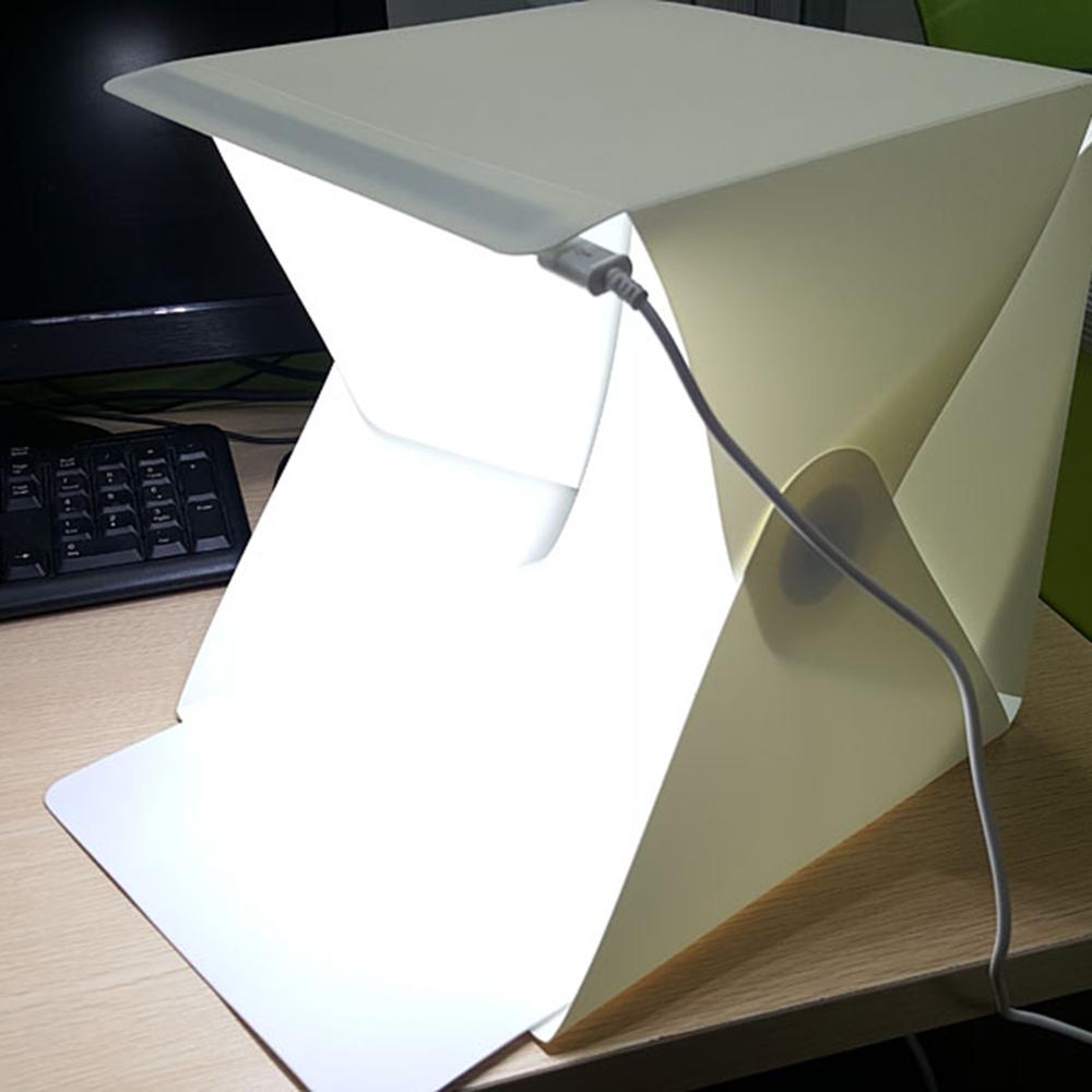 Mini Falten Fotografie Licht Kasten 2 Tafel LED Licht Fotografie Kasten Tragbare Foto Hintergrund Bausatz Licht Kasten Zubehör