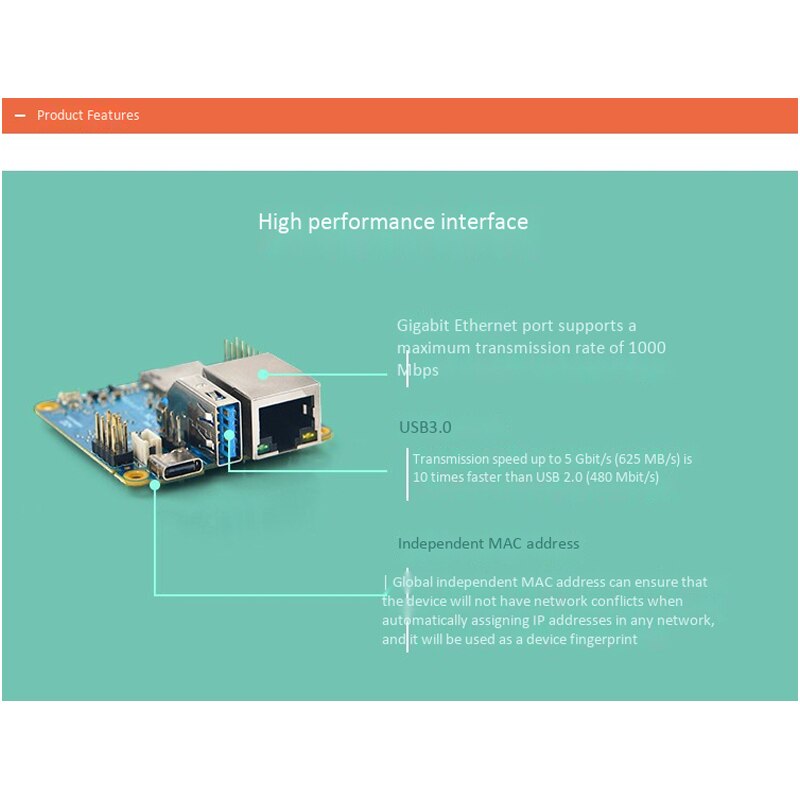 Suitable for NanoPi NEO3 Whole Machine Gigabit Ethernet Port 2GB Large Memory OpenWrt/LEDE with Shell + Heat Sink