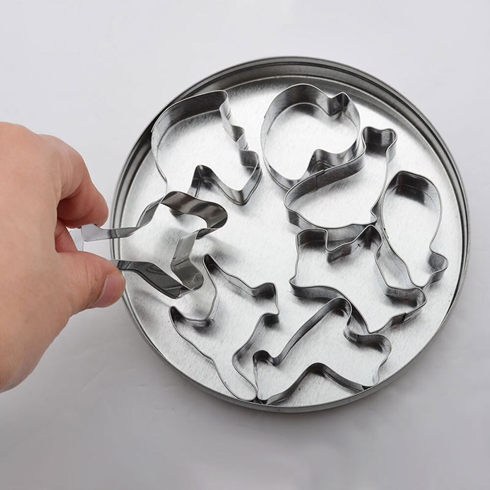 8 Stks/set Plain Edge Dier Cutters In Verschillende Dier Vormen Rvs Cookie Cake Cutter Mold