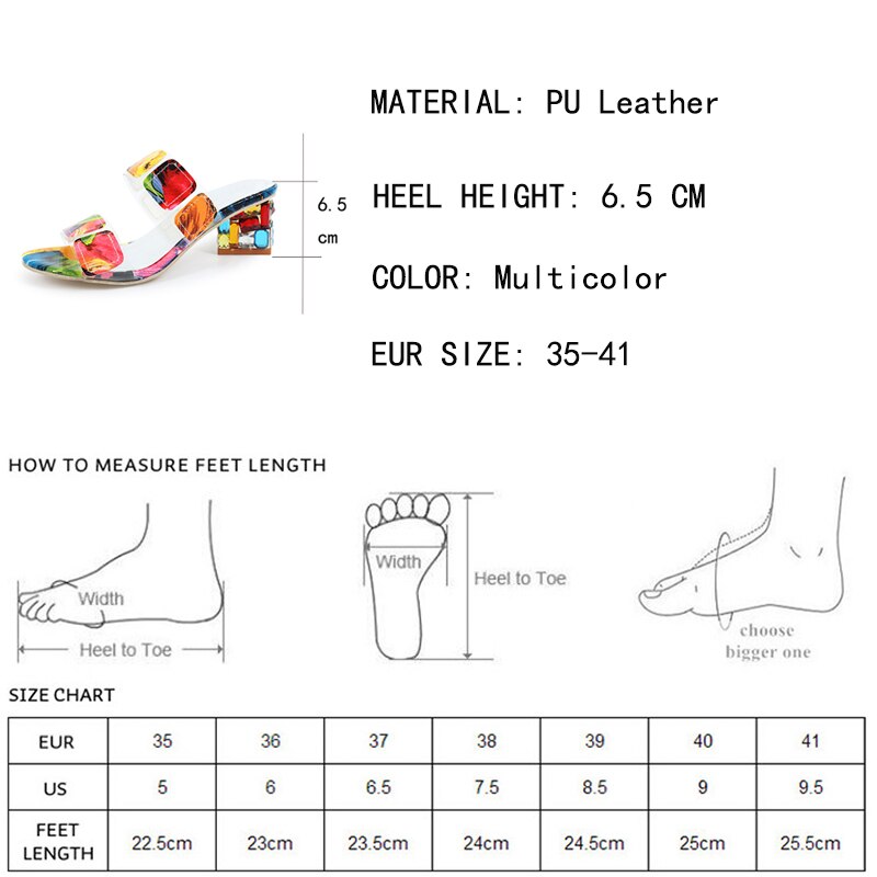 Lucyever 2022 Summer Women Multi Colors Sandals High Heels Open Toe Beach Flip Flops Ladies Crystal Heel Shoes Woman