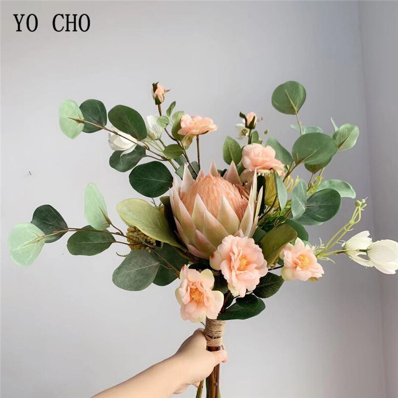 YO CHO Bruid Bruiloft Boeket Zusters Holding Bloem Boeket Kunstmatige Bloem Roos Monarch Bloem Sims Azalea Bruidsboeket