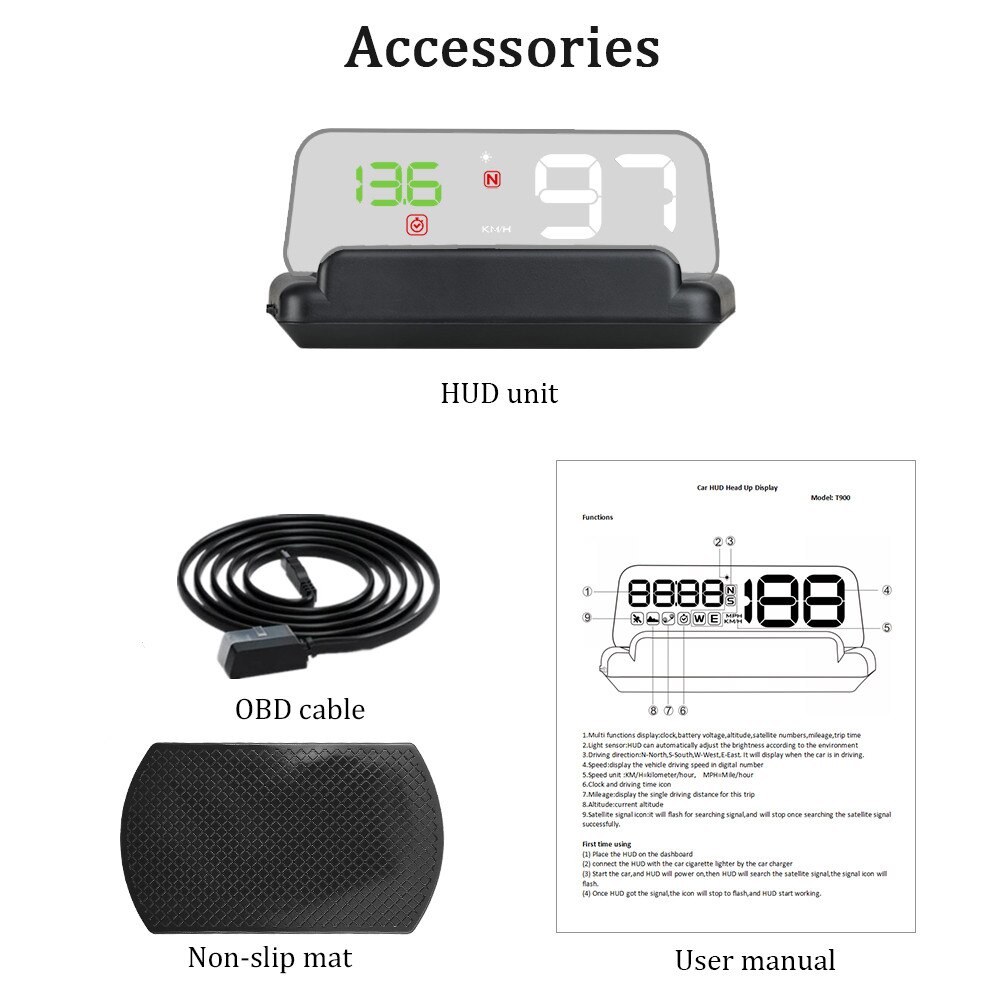 Cartrend 10632 Head Up Obd2 & Hud Display Auto Hud Display OBD2 Gps Head-Up Display Eobd Voo... – Grandado