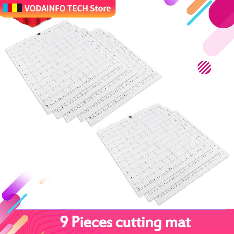 3pcs Replacement Cutting Mat Transparent Adhesive Mat with Measuring Grid for Silhouette Cameo Plotter Machine: 9PCS