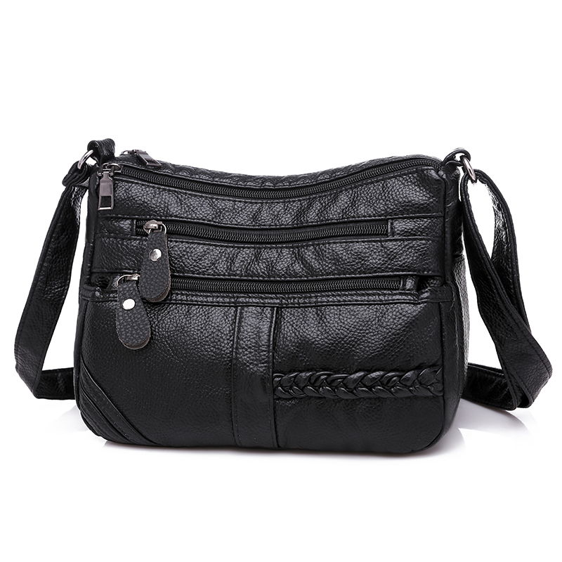 Annmouler Mode Vrouwen Tas Pu Zachte Lederen Schoudertas Multi-layer Crossbody Tas Kleine Tas Rode Handtas portemonnees