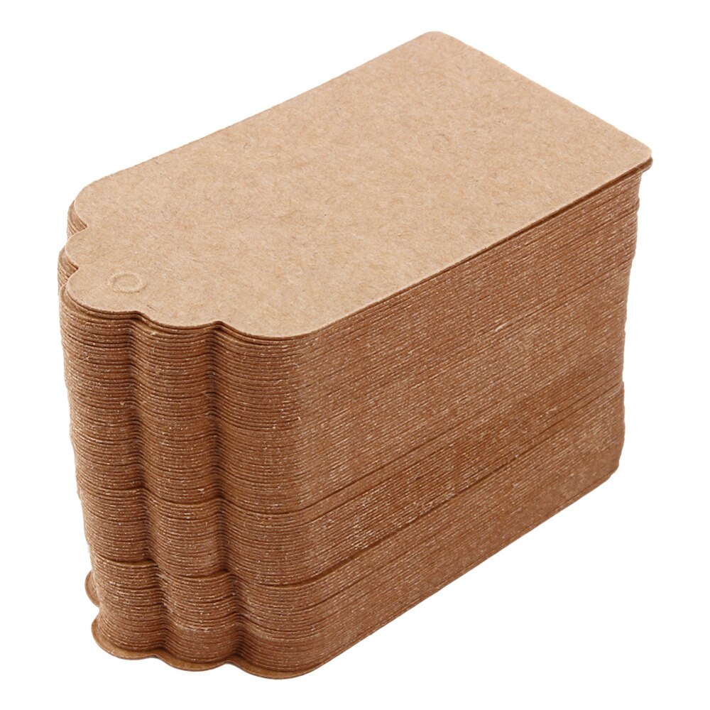 100Pcs Kraft Papier Label Hoofd Label Aandacht Diy Blanco Prijskaartje Verjaardag Wedding Party Papieren Kaart Levert