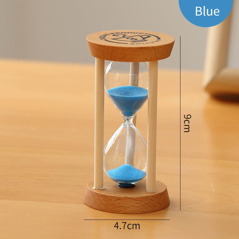 Home Decoratie Accessoires Zandloper 3 Minuten Zand Klok Horloge Glas Hout Mini 5 Minuut Douche Timer Trouwbedankjes SL-MZYX: blue1 / 5 min