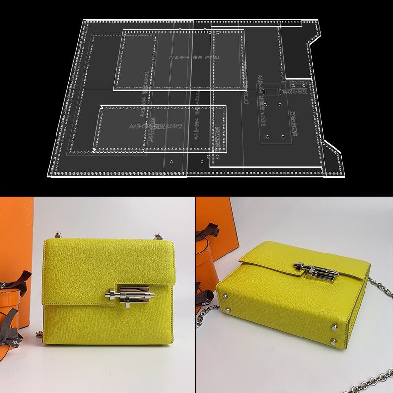 1Set Acrylic template Acrylic Leather Template DIY leather sewing pattern template for shoulder bag