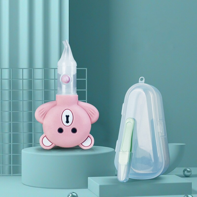Børn nyfødt nasal aspirator tegneserie bjørn silikone baby sikkerhed næse renere støvsugning sniffing udstyr