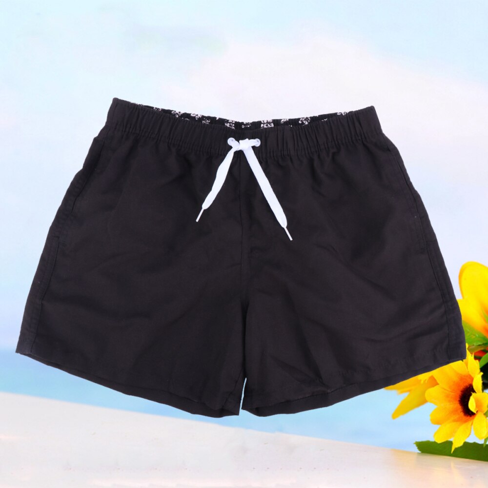 Mens Beach Shorts Kleur Beknopte Stijl Zomer Shorts Zwemmen Kofferbak Beachwear - Size (Grijs): Black