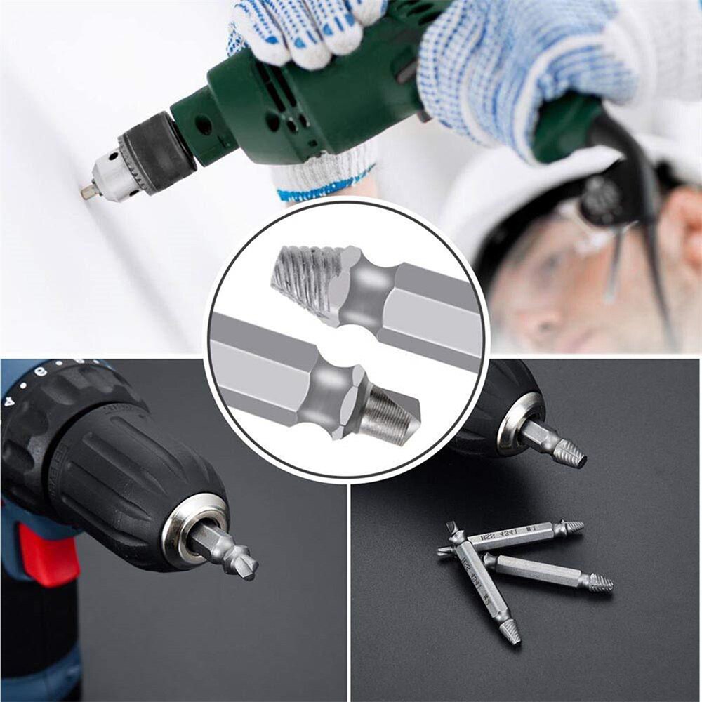 Double-Head Screw Extractor Set Broken Bolt Remover Easy Stripped Broken Rusted Unscrew Deck Screws