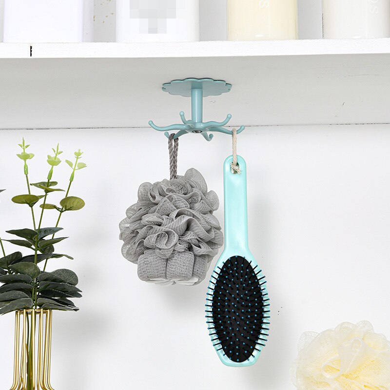 Keuken Bloem Roterende Haak Wandmontage Keukengerei Opbergrek Accessoires Kastorganisator Hook Up Opbergrek Lepelhanger