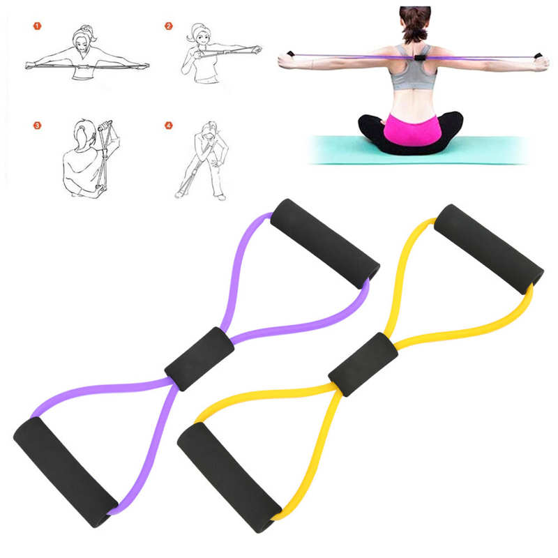 Fitness Pull Touw Figuur 8 Pull Touw Fitness Yoga Training Riem Riem Tpe Home Gym Resistance Bands Fitness Yoga Riem