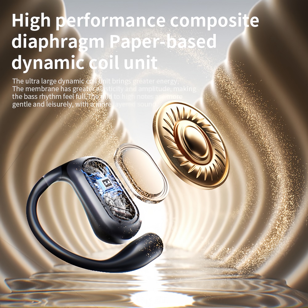 Cuffie bluetooth 5.4 auricolari wireless aperti 45 ore di riproduzione doppio microfono chiamate chiare cuffie sportive a conduzione aerea auricolari