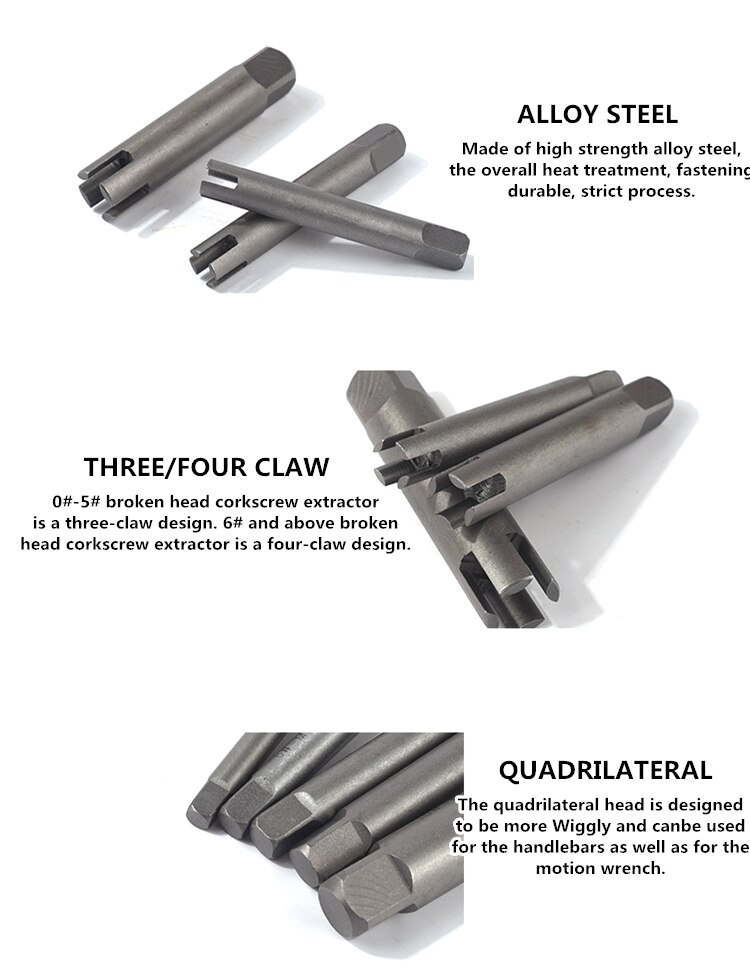 Screw Tap Extractor Steel Broken Head Taps Remover Stripped Screw Tap Extractor Set Screw Removal Tools M3-M22