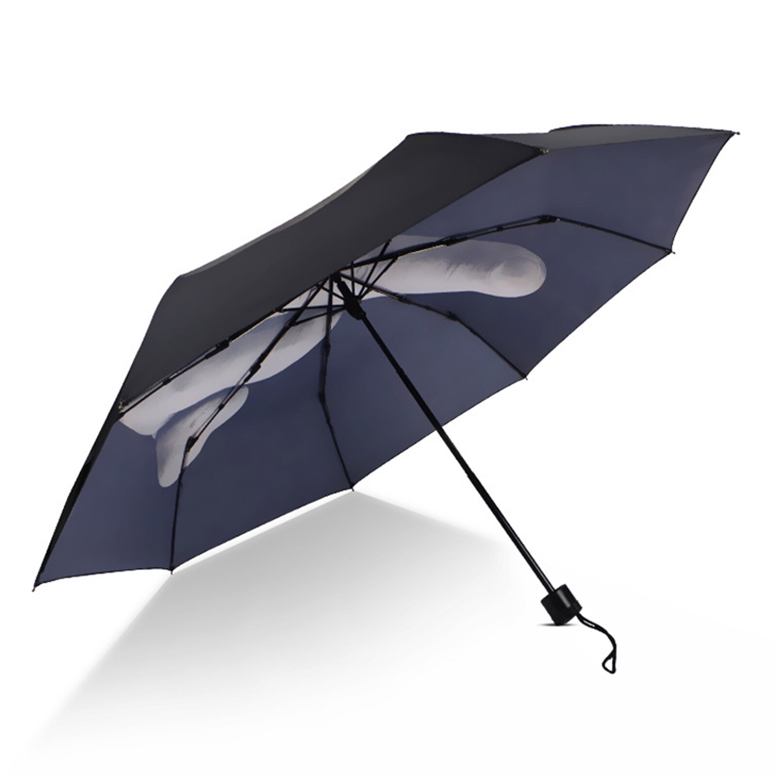 Cool Middle Finger Umbrella Rain Women Umbrella Men Windproof Folding Parasol Personality Black Middle Finger Umbrellas: Default Title