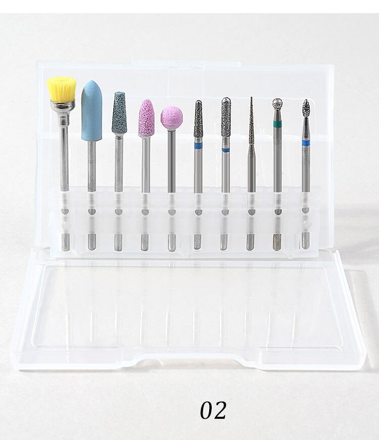 10 Stks/doos Nail Cone Tip Keramische Boren Elektrische Cuticle Schoon Rotary Voor Manicure Pedicure Slijpen Hoofd Sander Tool