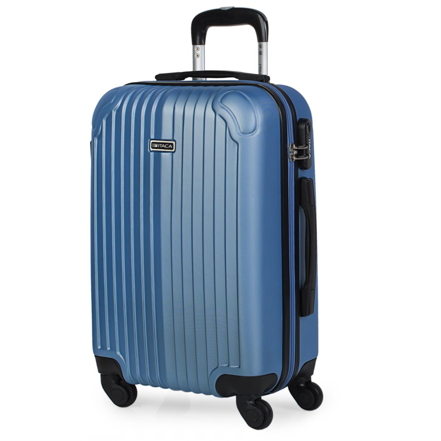 Itaca Modell Sevron Reise Koffer Wagen Kabine Starre 55Cm ABS Einstellbare Griff 2 Griffe UND Schloss Es: Blau