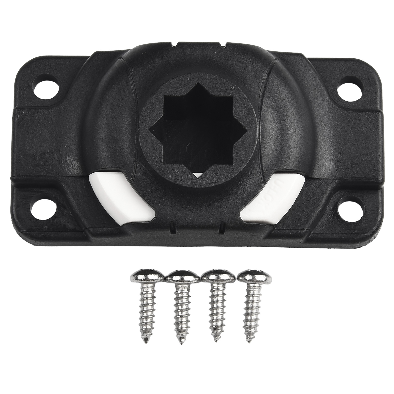 Garden Indoor Office Rod Holder Mount Base Plastic Replacement With Screw 1 Set Black Accessories