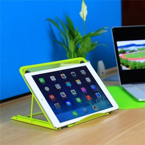 Bärbar/vikbar/justerbar mesh bärbar dator/notebook/ipad bord skrivbord kylställ/ställ/skärm/stöd/hållare, grön