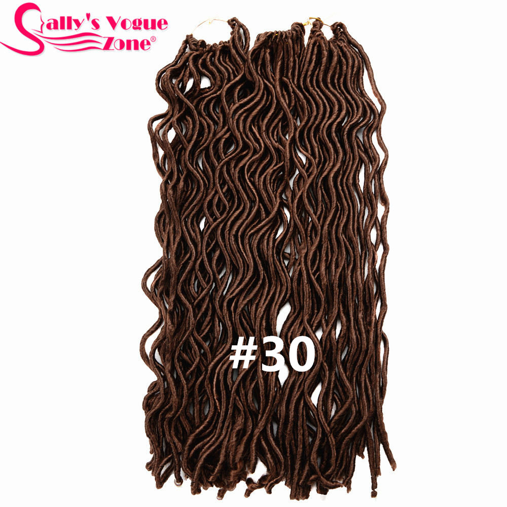 6 Packs 24 Strands/Pack Faux Locs Curly Crochet Braids Synthetic Hair Extension 10inches 18inch 8 Colors Locks Bug Black: #30 / 10inches