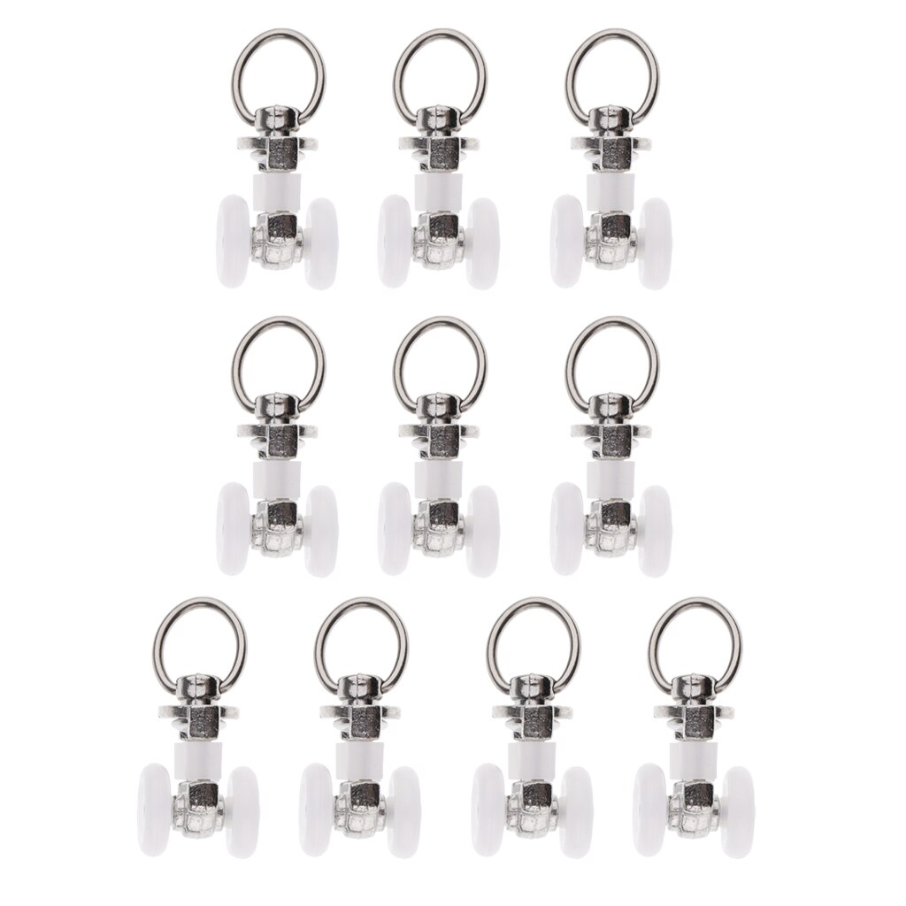 10 Pieces Aluminum Alloy Curtain Track Rod Slides Gliders Wheels
