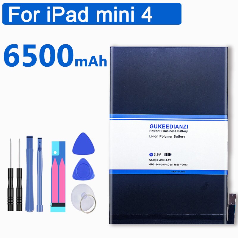 Tablet Battery For Apple iPad Mini 4 Mini4 A1538 A1546 A1550 Replacement Battery 6500mAh High Capacity Bateria Free Tools