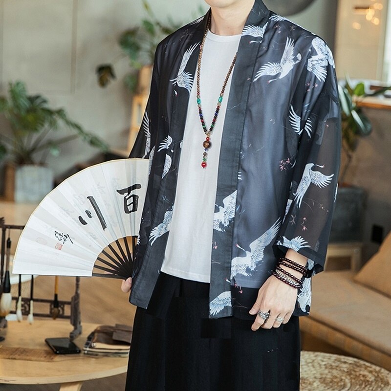 Yukata haori men Japanese kimono cardigan men samurai costume clothing kimono jacket mens kimono shirt yukata haori FF2808