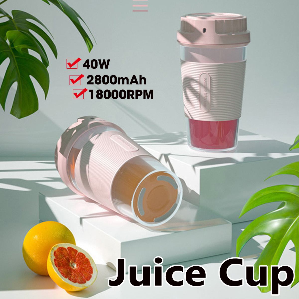 600ml bærbare elektriske juicepressere lille frugtkop hurtig smoothie blender foodprocessor mixer pink usb genopladelig hurtig juicemaskine
