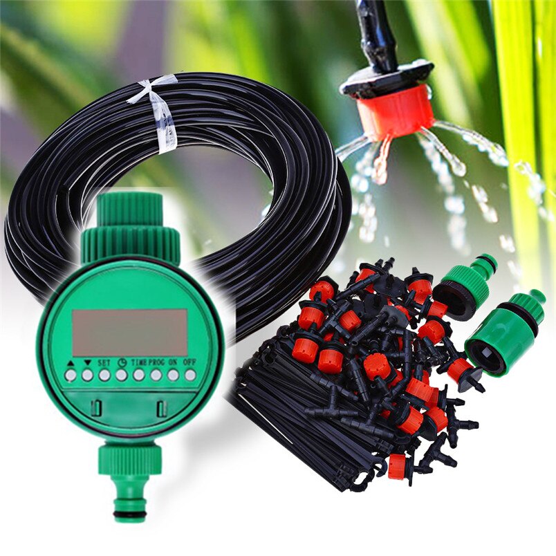 25m DIY Micro Drip Irrigation System Plant Self Automatic Watering Timer Garden Hose Kits With Adjustable Dripper: Watering kit 3
