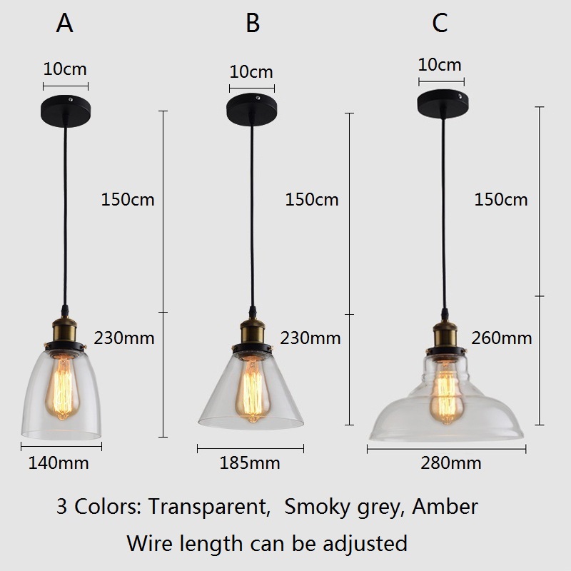 Jahrgang Anhänger Lichter Glas Anhänger Lampen Dachgeschoss Industrie Hängen Lampe rauchig Grau Lamparas De Techo Colgante Moderne Glanz Pendent