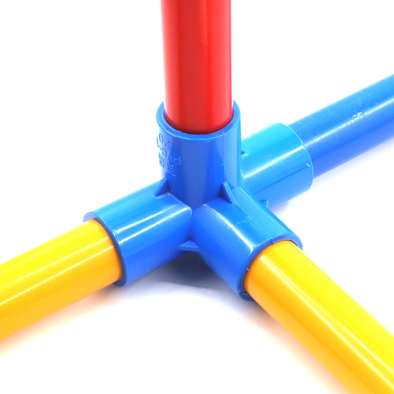 Conector de tubo de irrigação em pvc, conector estéreo de 4 saídas pvc para irrigação de jardim, 5 peças identidade 20 ~ 50mm