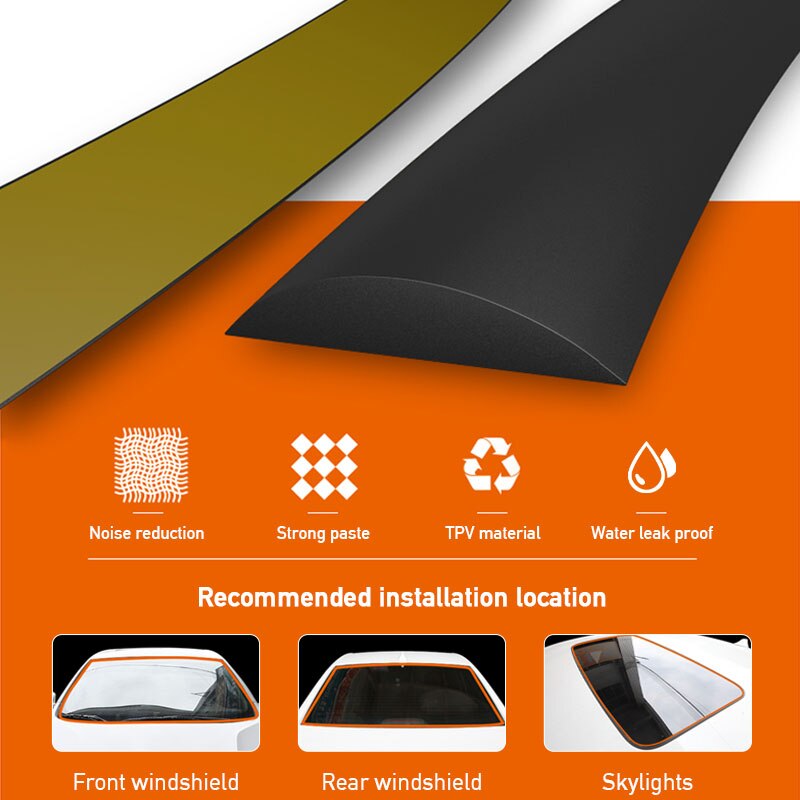 thumbnail image 2 of 5 Meter Rubber Seal Strip Trim For Car Windshield, Sunroof, Weatherstrip - 15x4mm 2 of 12