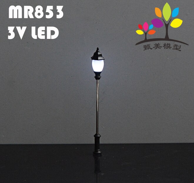 Led 3V Hoge Licht Schaal Model Metalen Lantaarnpaal Licht Voor Architectuur: MR853 white