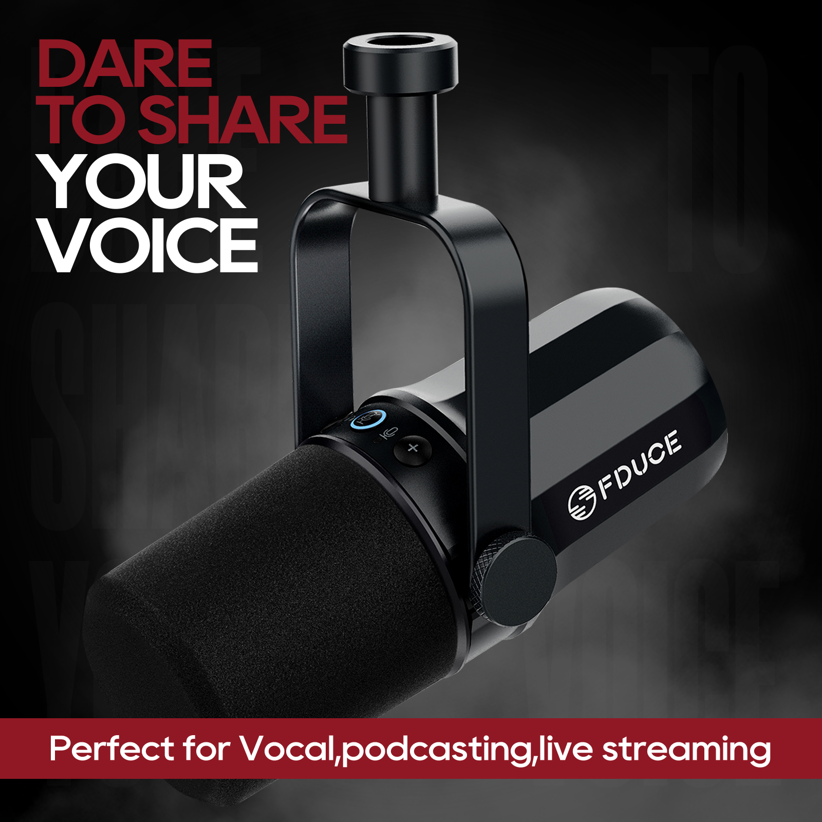 FDUCE SL40X/SL40 USB/XLR dynamisches Mikrofon mit integriertem Headset-Ausgang und Schalldämmung, für Podcasts, Spiele, Live-Übertragung