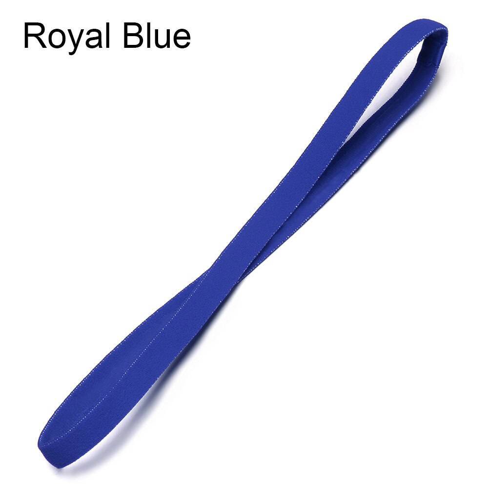 Diadema elástica fina de Color caramelo, cinta para la cabeza antideslizante para deporte, Yoga, gomas para el pelo, accesorios para el cabello, 1 unidad: royal blue