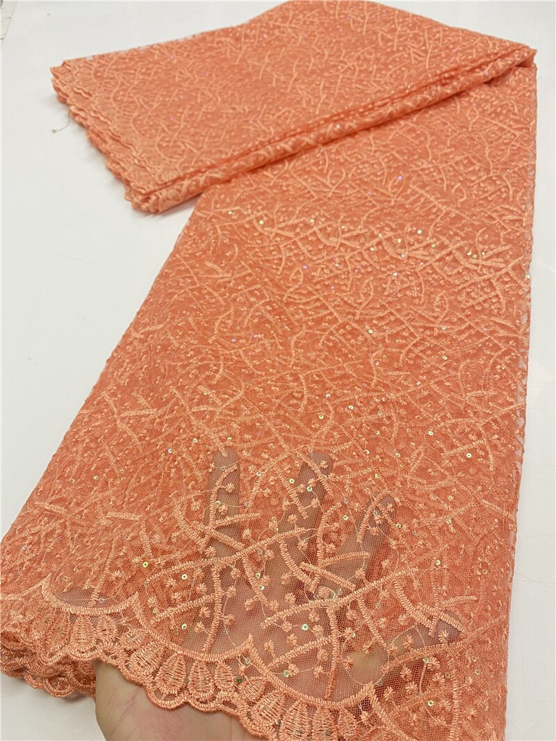 Tessuto di pizzo con paillettes bianco africano 2020 tessuto di pizzo Tulle francese di alta qualità tessuto di pizzo nigeriano per YA3634B-1 da sposa